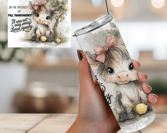 Funny Lemon Squeezy Tumbler PNG: Retro Summer Design (20 oz Digital Download