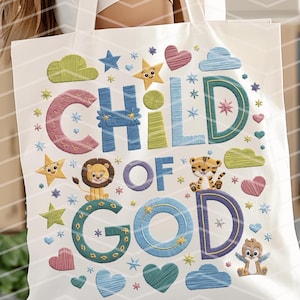 God Says I am A child of God Christian Png Faux embroidery Kids Children Faith Jesus Bible Verse  Decor Bible Jesus Design, Religious Design