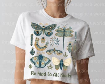 Be Kind Butterfly Floral PNG: Boho T-Shirt Sublimation Design (Digital Download)
