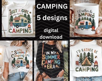 Camping PNG Designs: Wilderness Campfire Art (Digital Download)