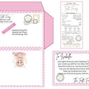 Fatina dei denti Bundle Set Bundle 31 pezzi Busta Ricevuta Segnalibri Porta soldi Fatina Lettera Download immediato CANVA modificabile Fatina dei denti
