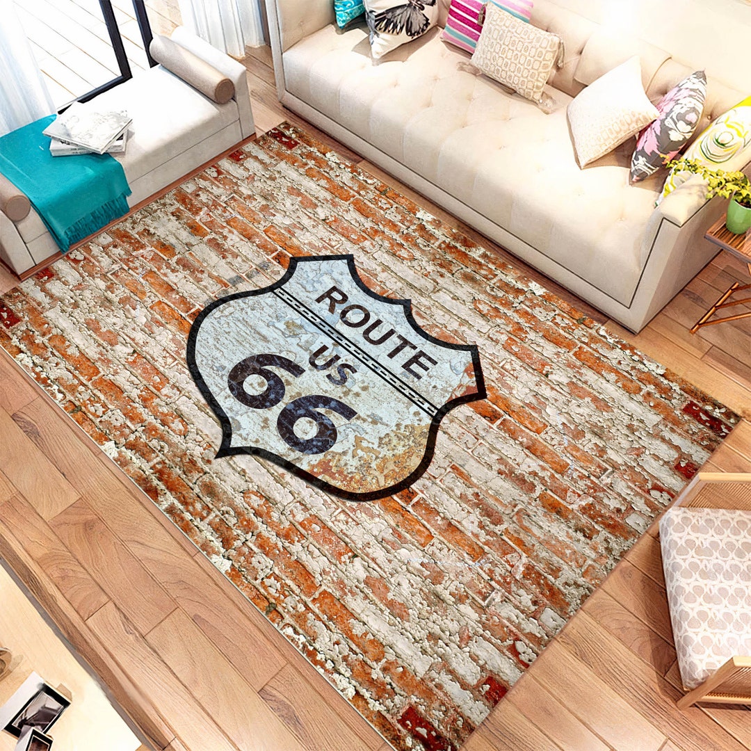 Route 66 Rug, Road Rug, American Highway Rug, Bikers Rug, Road 66 Rug