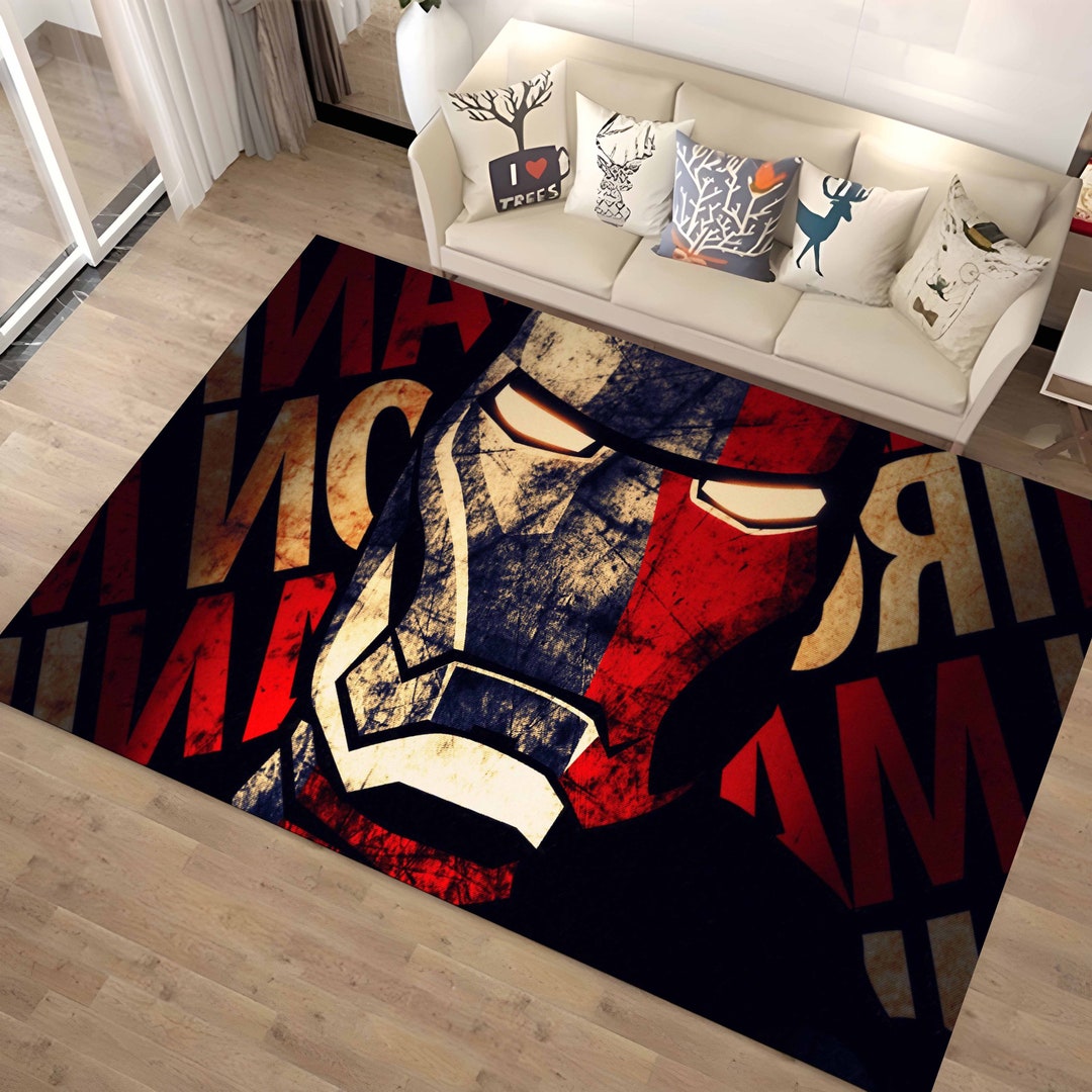 Icoon Man Rug Iron Man Rug,iron Man,gift Ironman Rug,kids Room Rug,game Room Rug,gift ...