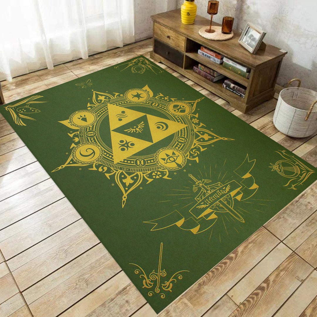 Legend of Zelda Rug,zelda Floor Area Rug,game Room Rug,gamer Rug,gamer Room Decor,zelda Rug,fan ...