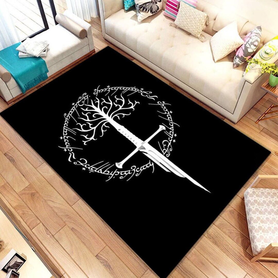 Lord of the Rings Rug,green for Living Room,movie Modern Rug,legend ...