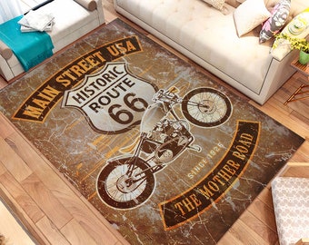 Tapis Route 66, Tapis de route, Tapis American Highway, Tapis Bikers, Tapis Road 66, Tapis Rétro Route 66