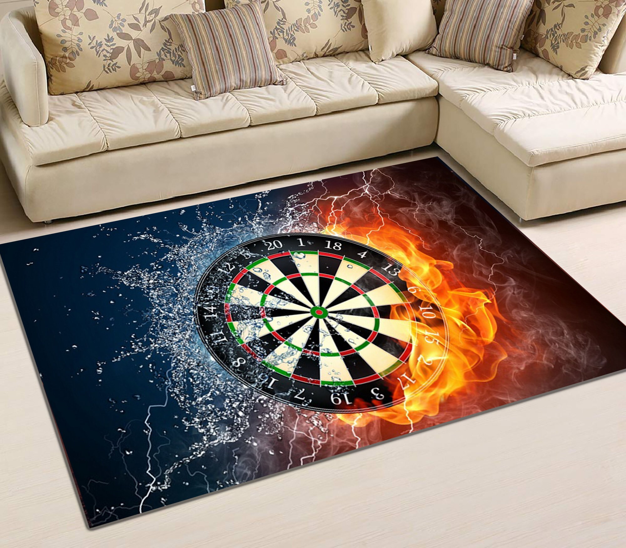 Dartboard, Dart Player Rug, Dartboard Floor Mat, Darts Decor Area Rug