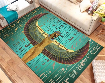 Egyptian Style Rug,Egyptian Patterned Rug,Ancient Egyptian Rug,Nefertiti Rug,Egypt Decor,Rug,Gift Rug,Area Rug,Non Slip Rug,Home Decor Rug