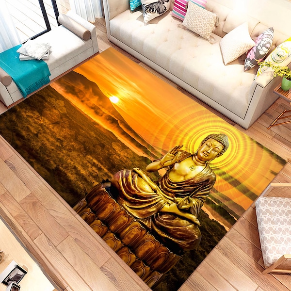 Tapis bouddha, imprimé, tapis imprimé bouddha, tapis asiatique, tapis à motif bouddha, tapis de yoga, tapis de méditation