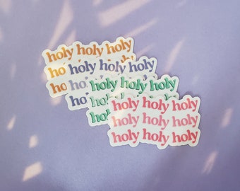 Holy Holy Holy Sticker | Christian Decal | Christian Water Bottle Sticker | Faith Sticker | Hymn Gifts for Bible Study | Groovy Song Lyric |