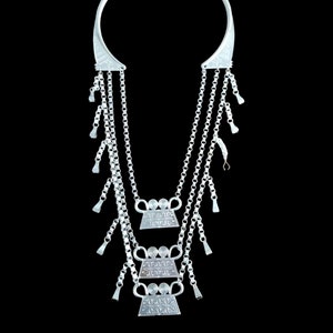 Hmong silver necklace xauv for men| Hill tribe necklace | Traditional Hmong Ethnic Jewelry | Hmong xauv, tribal accessories
