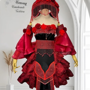 Hmong dress for women, Ethnic embroidered Hmong clothes, Hill tribe Handmade Hmong outfit, Hmong Traditional costumes in Vietnam