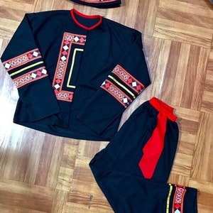 Hmong outfit for man | Handmade embroidered jacket | Hmong ethnic Handmade outfit | Hill tribe attire |  Men&#39;s Traditional costume
