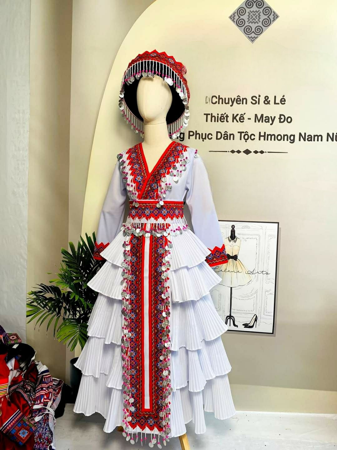 Vestido Hmong para mujer Ropa etnica vintage Hmong Traje hecho a mano de la tribu Hmong Hill Traje tradicional en el norte de Vietnam Etsy Espana