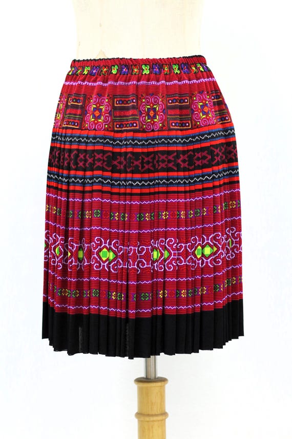 モン族のスカートのヴィンテージ / 手作りの山岳民族のスカート