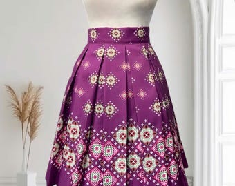 Custom Hmong wrap skirt, Hill tribe brocade skirt, Ethnic Boho skirt, Traditional Machine-Printed Pattern, Hmong long skirt