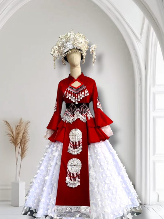 Hmong Dress for Women, Ethnic Embroidered Hmong Clothes, Hill Tribe  Handmade Hmong Outfit, Hmong Wedding Dress - Etsy Denmark