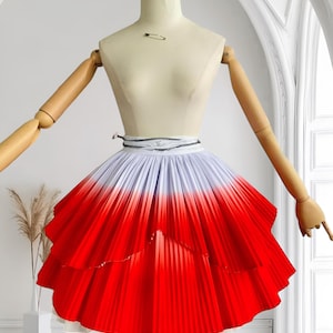 Custom size Hmong skirt, Handmade Hill tribe skirt, Ethnic costume, Hmong two-layered skirt, Hmong plain skirt