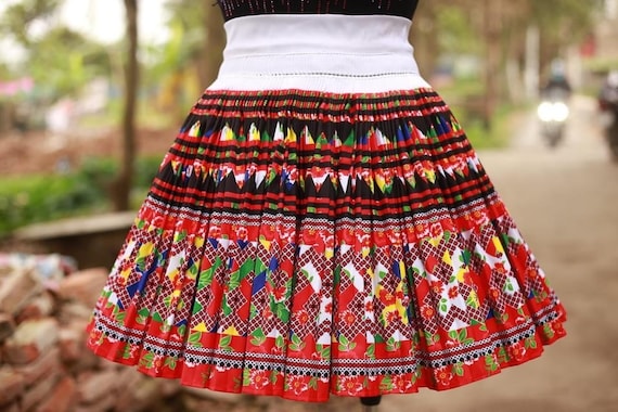Custom Size Hmong Skirt / Handmade Hill Tribe Skirt / Ethnic 