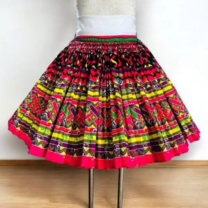 Custom size Hmong skirt / Handmade Hill tribe skirt / Ethnic costume / Brocade skirt/ Boho skirt/Colorful skirt
