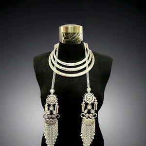 Hmong silver necklace xauv | Hill tribe necklace | Traditional Hmong Ethnic Jewelry | Hmong xauv, tribal accessories