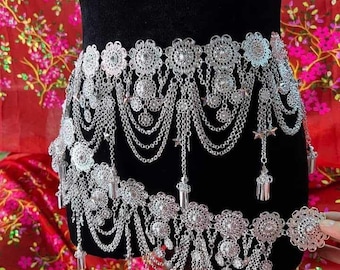 Hmong silver belt | Hill tribe belt | Exquisite Hmong Ethnic Jewelry | Hmong waist, tribal accessories