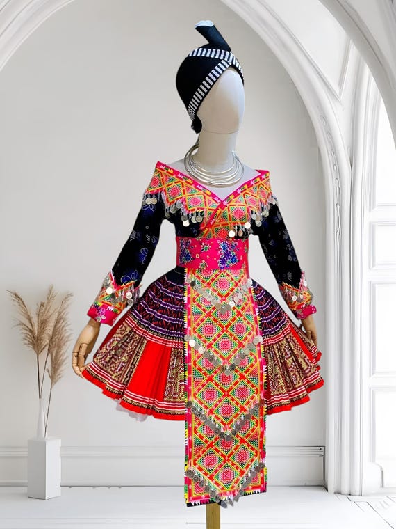 ethnic embroidered dress Peach Blossom embroidered Ethnic Dress – Indianvirasat