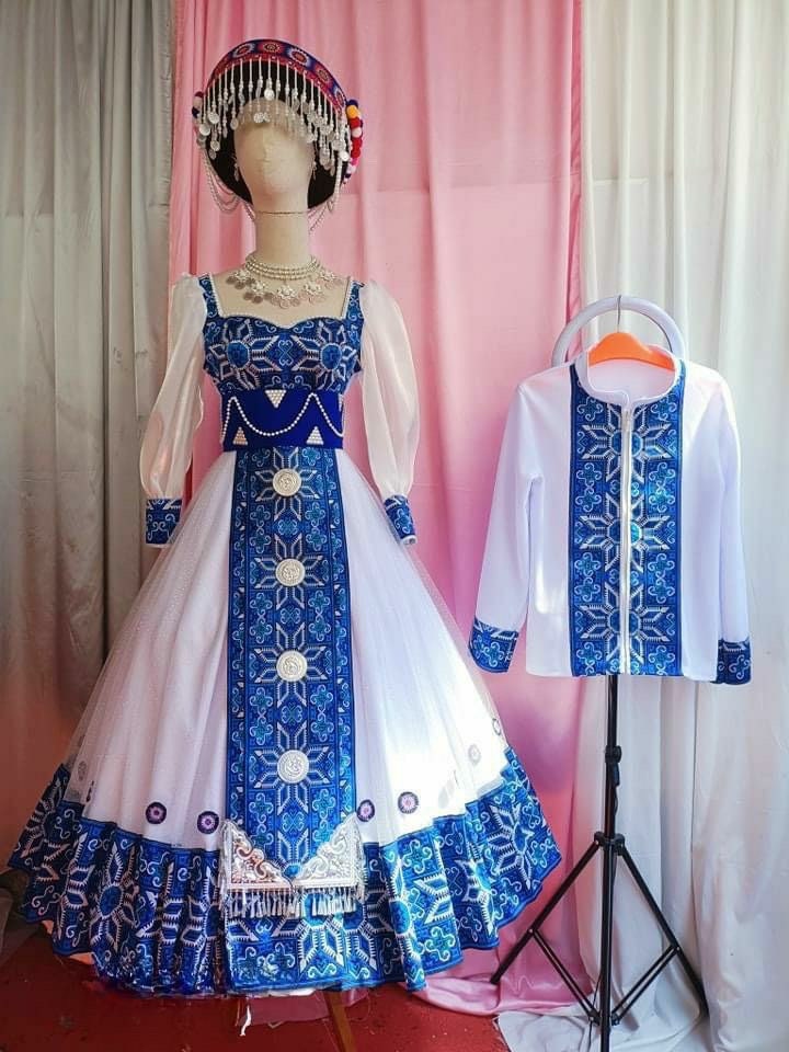 【特別セール品】 Couple Embroideried Hmong Set for Dress Wedding Hmong | Clothing