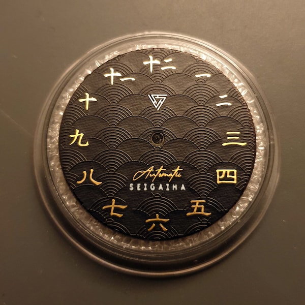 Cadran de montre Kanji Seigaiha doré 28,5 mm