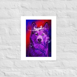 Perro pared arte perro cartel impresión perro personalizado arte pared colgante Original Husky arte impresión hogar Decoración regalos