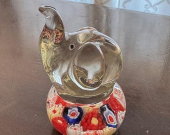 Glass Elephant | Elephant Paper Weight