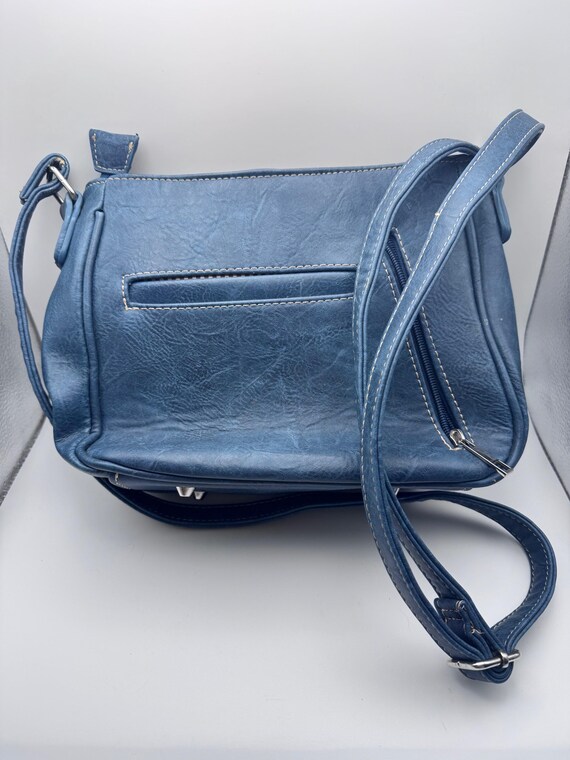 Embroidered Crossbody Bag | Vintage Embroidered Bag | Blue Embroidered Purse View 4