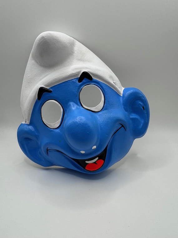 Vintage Smurf Costume Mask | Ben Cooper Smurf Mask | Vintage Smurf Mask | Vintage Smurf Costume | Smurf Mask