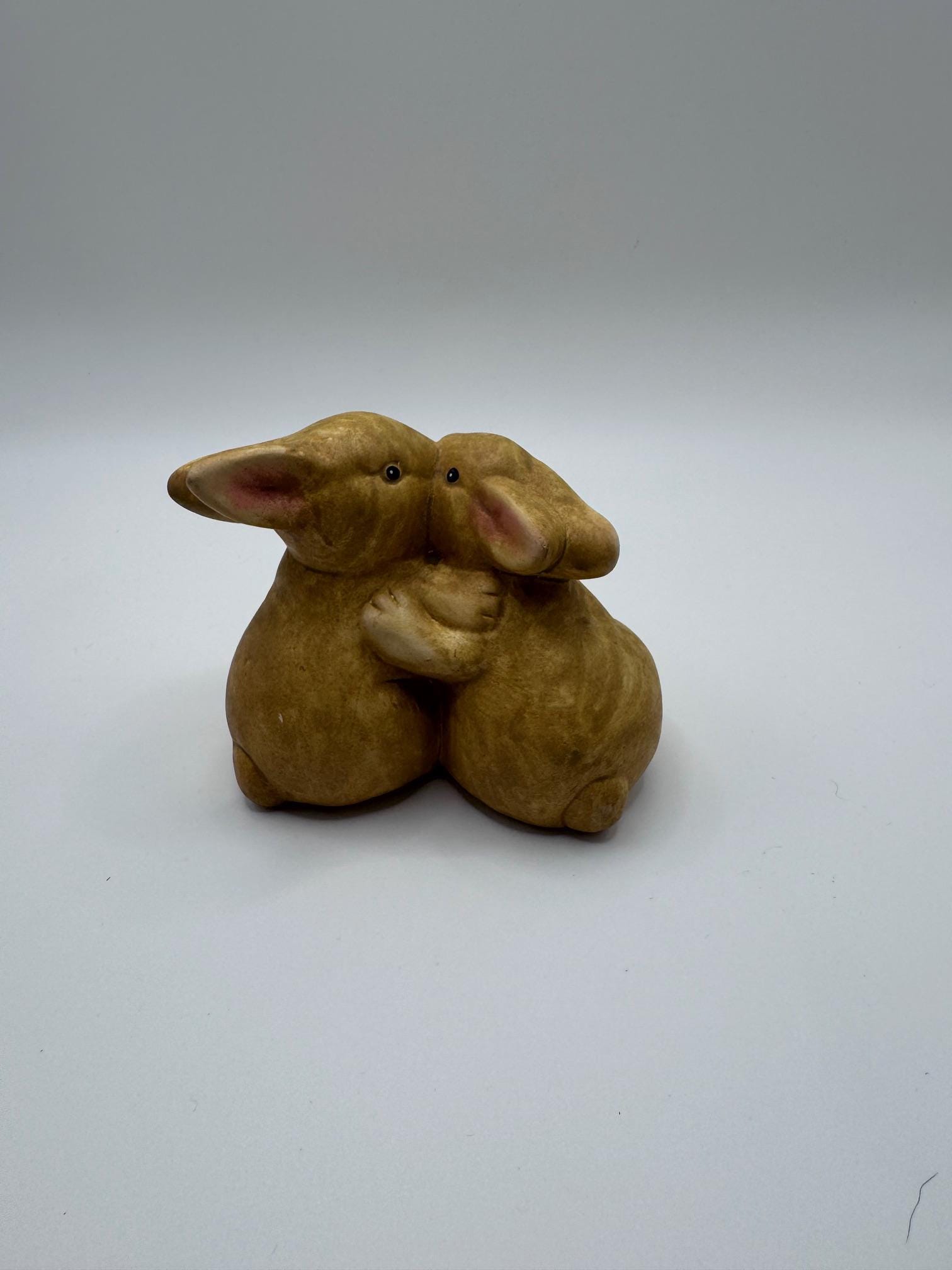 Ceramic Bunnies | Vintage Ceramic Kissing Rabbits | Vintage Rabbits ...
