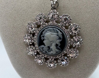 Cameo Necklace | Cameo Statement Necklace | Cameo | Rhinestone Cameo Necklace