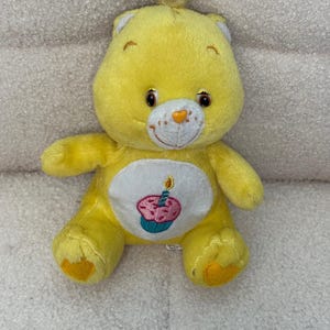 Care Bear Birthday Bear | Care Bear Plush | Vintage Care Bear | Yellow Care Bear | Vintage Care Bear Birthday Bear | Vintage Birthday Bear