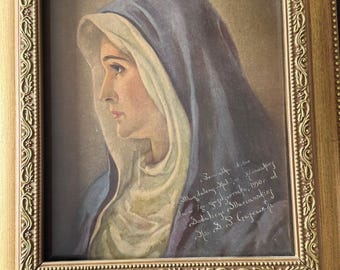 Framed Mother of Christ | Vintage Framed Virgin Mary