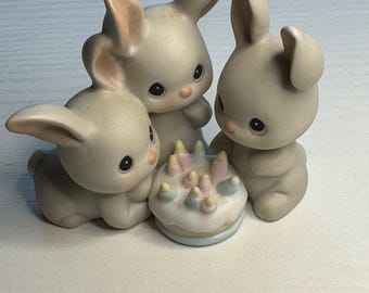 Precious Moments Bunnies | More Grey Hares Precious Moments | Vintage Precious Moments | Precious Moments Rabbits