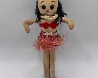 Vintage Hawaiian Doll | Hawaiian Doll | Hand Painted Hawaiian Doll | Vintage Hand Painted Doll | Vintage Doll