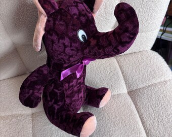 Purple Velvet Elephant | Purple Plush Elephant | Purple Elephant Plush | Purple Elephant | Plush Elephant Toy
