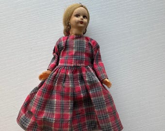 Antique Bisque Black Americana Doll: 1930s Japan, Red Crochet Antique Bisque Black Americana Doll: 1930s Japan, Red Crochet