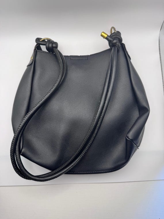 Black Hobo Bag | Faux Leather Hobo Bag | Black Hobo Purse | Vintage Hobo Purse