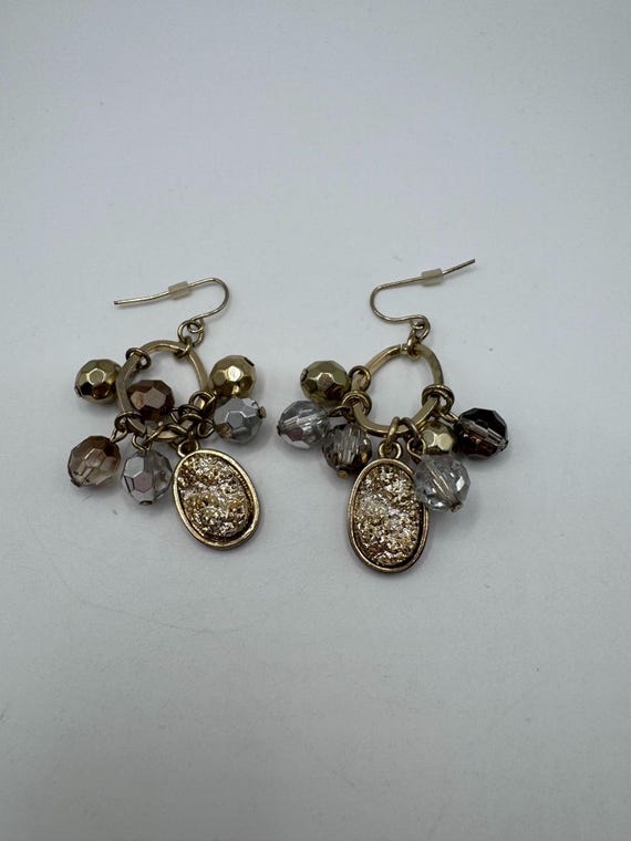Cluster Dangle Earrings | Dangle Earrings | Gold Tone Dangle Earrings | Gold Earrings