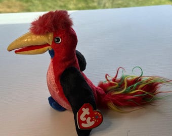 Frills Ty Beanie Baby | Frills the Hornbill | Ty Beanie Baby Frills | Ty Beanie Baby