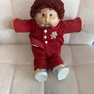 Vintage Cabbage Patch Doll | 1982 CPK Doll | Brown Hair Cabbage Patch Boy | CPK Doll | Rare Cabbage Patch Doll | CPK Red Overalls
