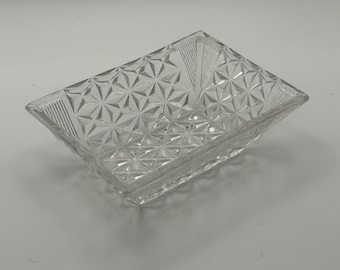 Small Glass Disk | Vintage Glas Dish | Glass Trinket Dish | Vintage Glass Trinket Dish | Vintage Trinket Dish
