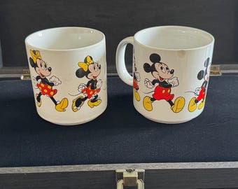 Vintage Mickey and Minnie Mouse Coffee Mugs | Disney Collectibles | Mickey and Minnie Mugs | Mickey Mug | Minnie Mug