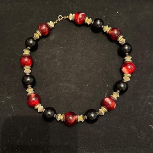 Vintage Necklace | Vintage Red and Black Necklace