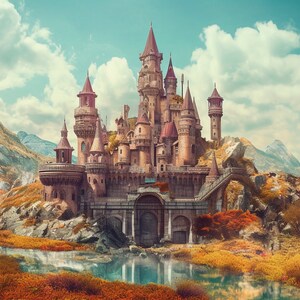 Wow factor backdrop or cloth of castle scenery