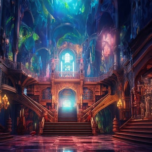 Mystical castle interior backdrop